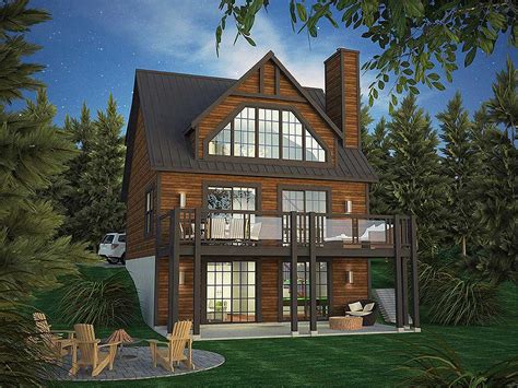 plan pd vacation home plan  incredible rear facing views cottage house plans