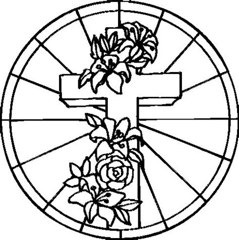 easter cross colouring  clipart