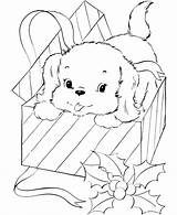 Coloring Pages Christmas Puppy Present Dog Sheets Rocks Printable sketch template