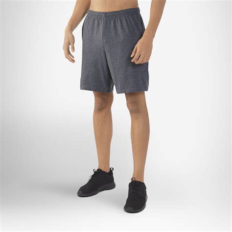mens basic cotton pocket shorts russell  russell athletic