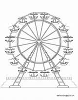 Ferris Wheel Coloring Pages Kids Printable Park Drawing Wheels Color Sheets Medicine арт Print Crafts Carnival колеса Drawings необычный Theme sketch template