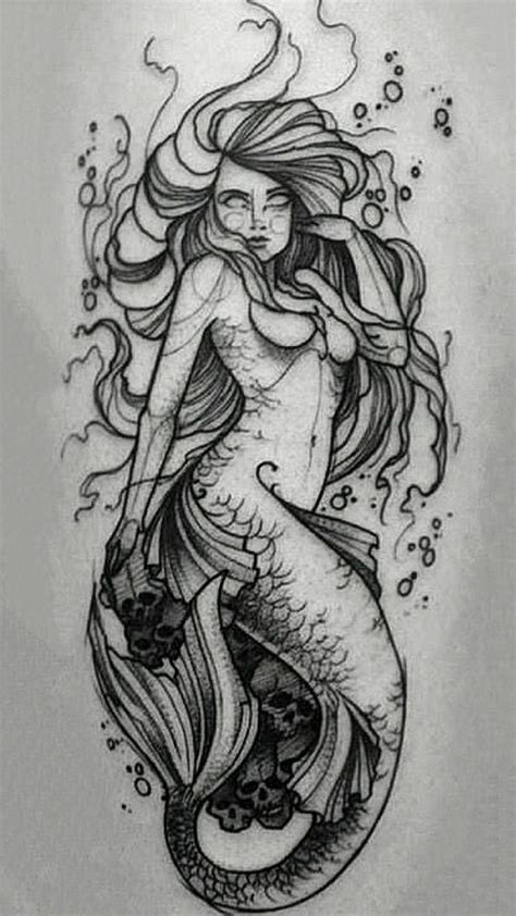 Pin By Robinho Ccp On Linear Mermaid Tattoo Designs Mermaid Sleeve