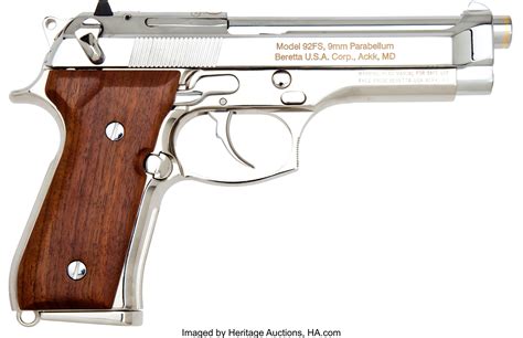 beretta model fs  anniversary mm semi automatic pistol lot  heritage auctions