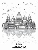 Kolkata Reflections Landmarks sketch template