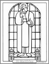 Coloring Apostles Stained Glass Pages Saint Matthias Creed St Apostle Catholic Saints Window Judas Church Prayer Windows First Saintanneshelper Mattias sketch template