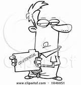 Confidential Businessman Folder Stealing Clip Outline Illustration Cartoon Royalty Toonaday Rf Leishman Ron Without Clipart Regarding Notes sketch template