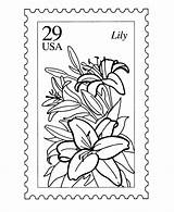 Stamp Coloring Postage Pages Usps Nature Stamps Printable Kids Colouring Flowers Flower Sheets Color Activity Lily Drawings Adult Designlooter Choose sketch template