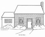 House Coloring Buildings Architecture Pages Printable Drawing Kb sketch template
