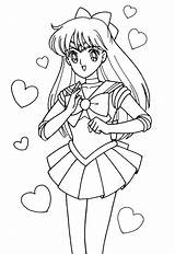 Coloring Sailor Venus Pages Moon Cartoon Cute Getdrawings Getcolorings Girl Drawing sketch template