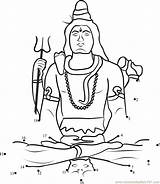 Shiva Drawing Lord Dot Worksheet Printable Getdrawings sketch template