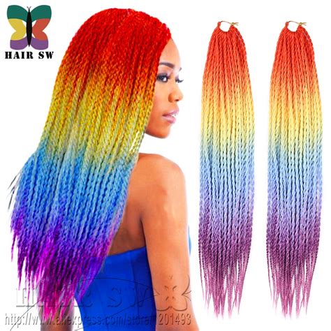 Senegal Zombie Twist Crochet Braid Hair Four Tone Ombre Colorful