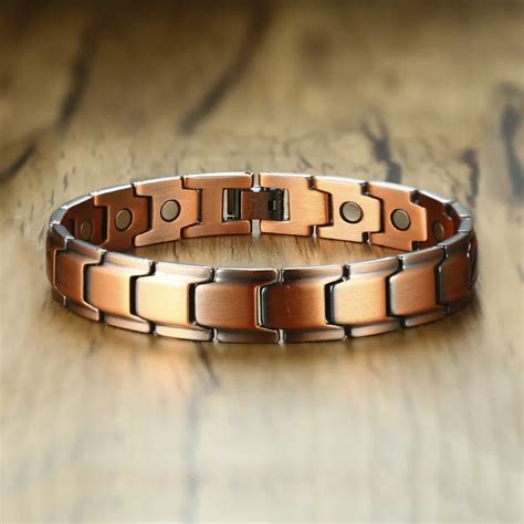 men pure copper link therapy bracelet mens wrist bracelets   arthritis relief bracelets