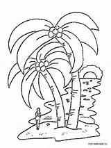 Palm Coloring Tree Pages Printable Kids Trees Color sketch template
