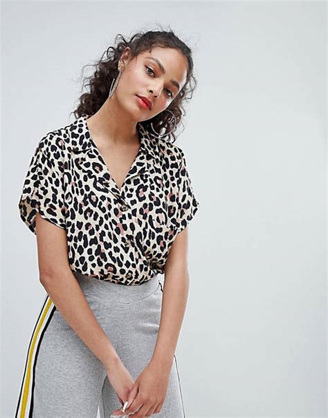 bershka overhemd  luipaardprint met zakje asos