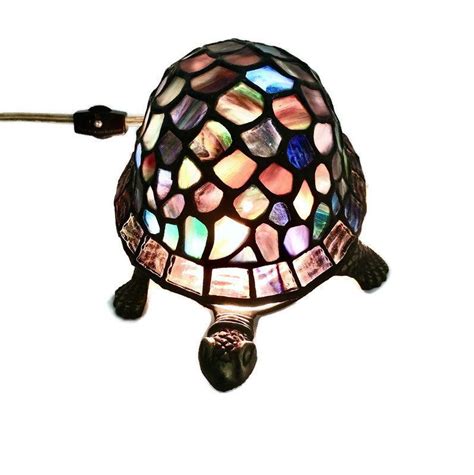 stained glass turtle accent lamp leaded glass nightlight etsy