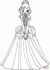 Coloring Pages Dress Daphne Winx Printable Dresses Drawing Fashion Club Girls Princess Beautiful Color Sheets Print Darcy Supercoloring Getdrawings Las sketch template