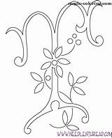 Embroidery Monogram Letter Hand Letters Alphabet Needlenthread Monograms Coloring Flowered Patterns Designs La Quilling Para Bordar Letra Flower Broderie Pattern sketch template