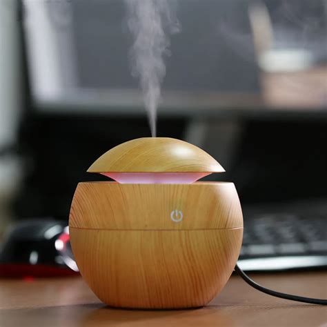 lycheeroma mini portable essential oil diffuser mist maker ultrasonic aroma humidifier wooden