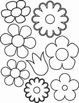Template Flower Coloring Preschool sketch template