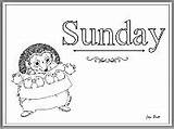 Days Week Coloring Sunday Pages Click Pdf Version Print sketch template