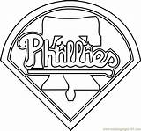 Phillies Coloring Philadelphia Logo Pages Mlb Dodgers Coloringpages101 Color Sports sketch template