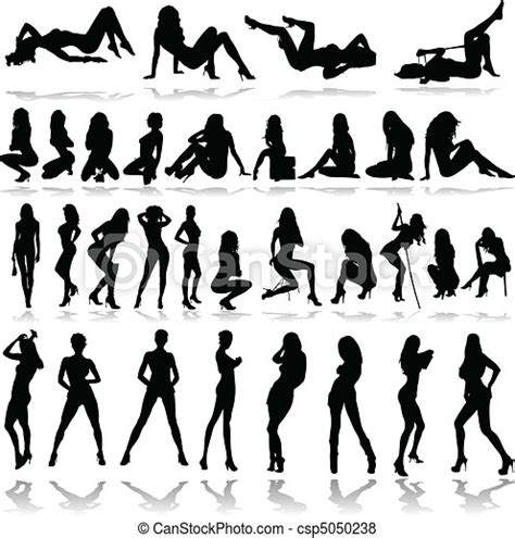 Vector Of Hot Girls Illustration Vector Silhouettes Csp5050238 Search
