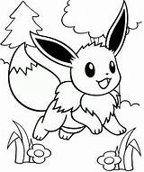 Eevee Coloring Pokemon Pages Cute Kid Anime Kids Pikachu Fans Garden sketch template