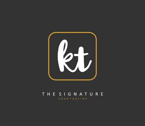 k t kt initial letter handwriting and signature logo a concept