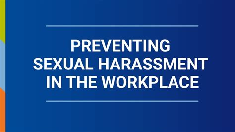 preventing sexual harassment in the workplace youtube