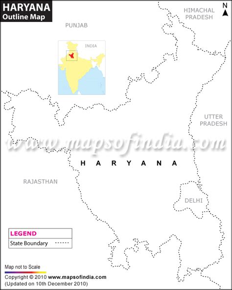 Haryana Outline Map Blank Map Of Haryana