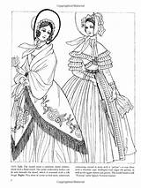 18th Dover Fashions Godey Ming Ju sketch template