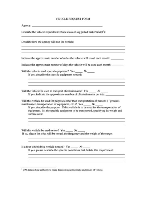 fillable vehicle request form printable