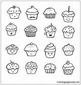 Pages Doodles Cute Cupcake Coloring Food Desserts Kids sketch template