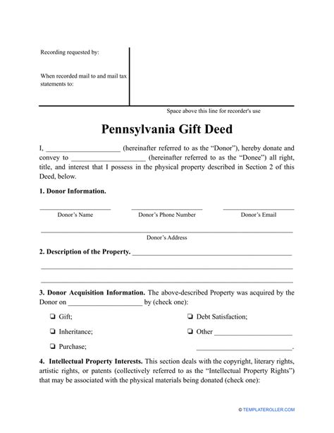 pennsylvania gift deed form fill  sign
