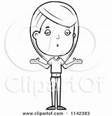 Girl Teenage Clipart Cartoon Shrugging Careless Adolescent Cory Thoman Vector Outlined Coloring Royalty 2021 sketch template
