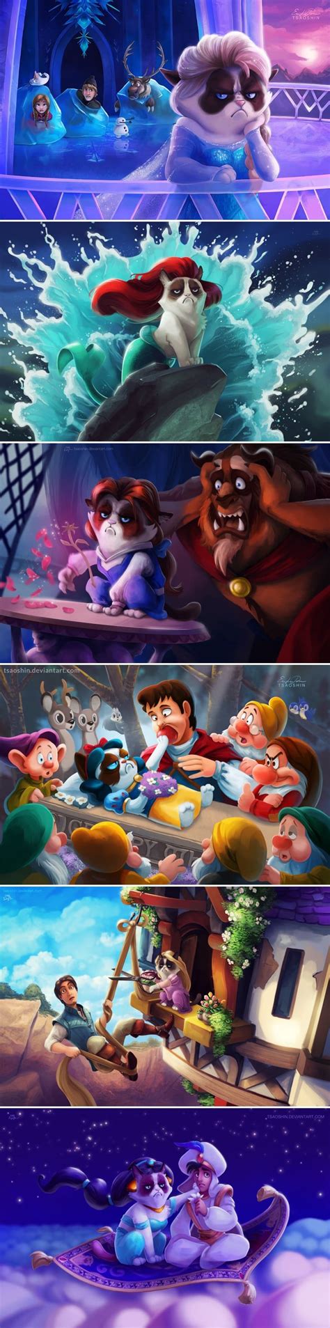 Grumpy Cat Disney Princesses Are All Of Us Grumpy Cat