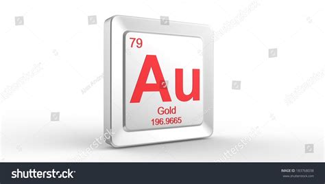 au symbol  material gold chemical stock illustration