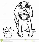 Paw Coloring Dog Print Vector Pages Getcolorings Dogs Cartoon Cute Illustration Getdrawings sketch template