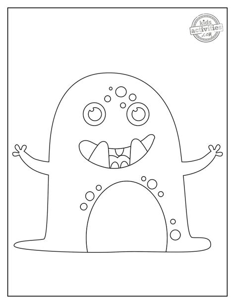 adorable friendly  printable monster coloring pages kids