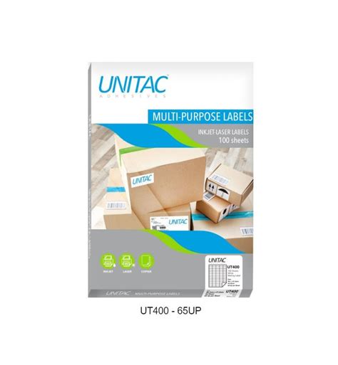unitac  labels   mm  white ink  office supplies