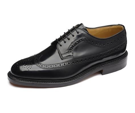 loake sovereign classic brogue shoe black