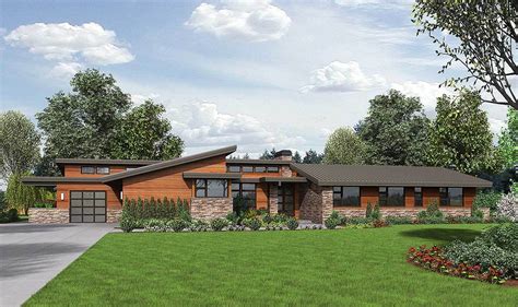 stunning contemporary ranch home plan  architectural designs house plans