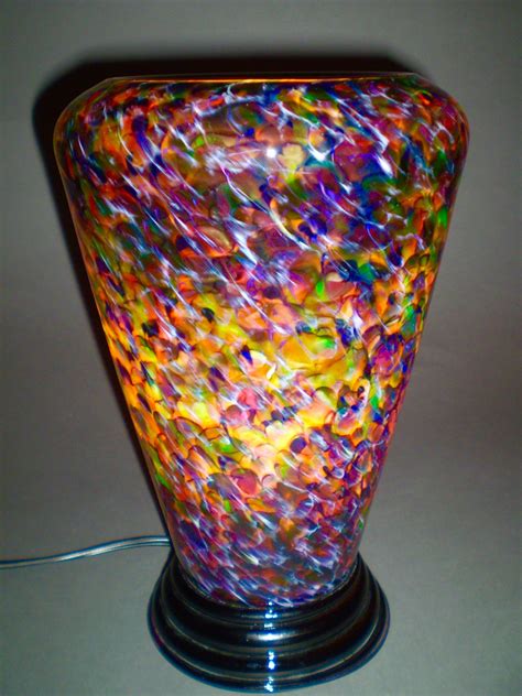 Multicolored Glass Lamp By Curt Brock Art Glass Table Lamp Artful Home
