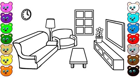 living room coloring pages  children doovi