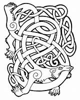 Viking Knot Norse Celts Fenrir Symmetry Wolf Nordische Stylized Fox Illustrationer Mythology Triquetra Odin Zentangle Keltische Mytologi Ornamente Vikings Pngwing sketch template
