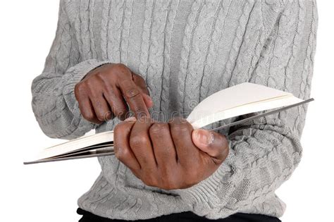 man hand holding open book  pointing stock image image  hold