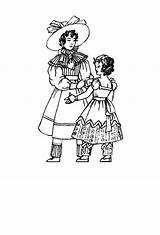 1830 Children 1840 Costume Fashions Colouring sketch template