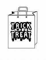 Treat Trick Bag Coloring Pages Halloween Printable Bags sketch template