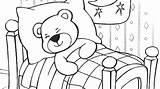 Teddy Bear Sleeping Coloring Pages Bears sketch template
