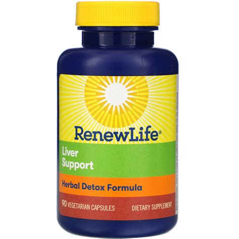 Renew Life Liver Support Herbal Detox Formula 90 Vegetarian Capsules